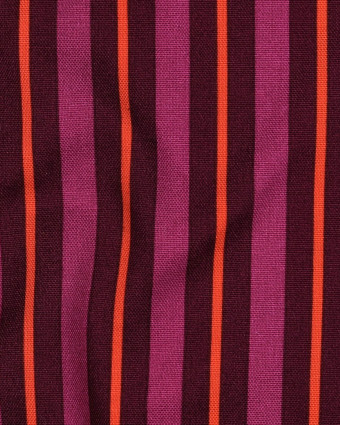 Toile Canvas à Rayures Oranges et Framboise - Mercerine