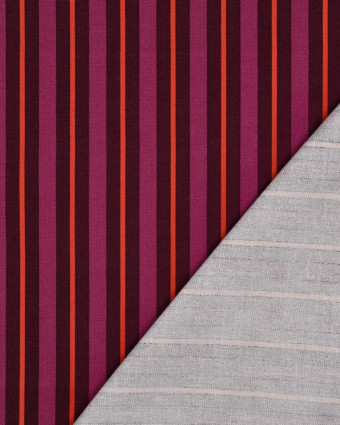 Toile Canvas à Rayures Oranges et Framboise - Mercerine