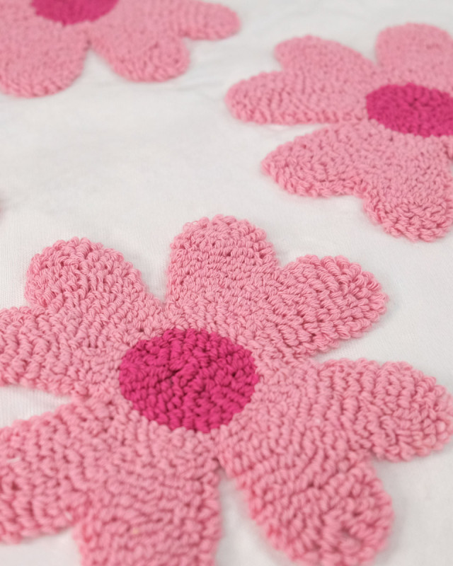 Panneau Punch Needle Multi Trèfles Roses 45*45 - Mercerine