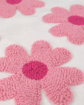 Panneau Punch Needle Multi Trèfles Roses 45*45 - Mercerine
