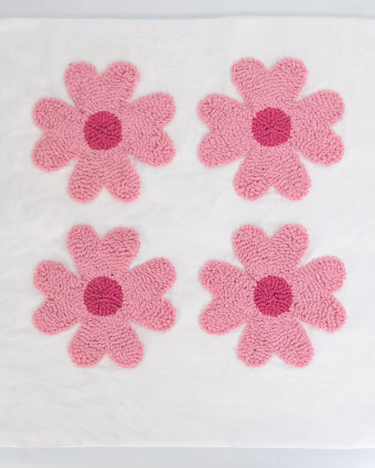 Panneau Punch Needle Multi Trèfles Roses 45*45 - Mercerine