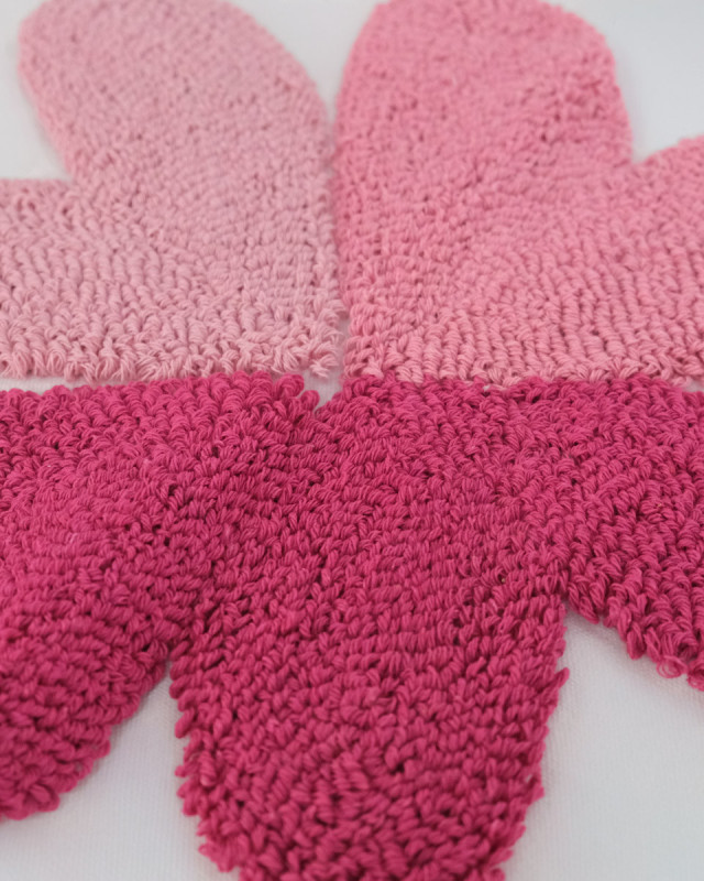 Panneau Punch Needle Trèfle Rose 45*45 - Mercerine