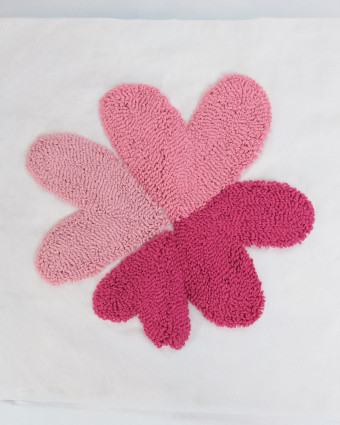 Panneau Punch Needle Trèfle Rose 45*45 - Mercerine