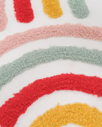 Panneau Punch Needle Rayures Multicolores 45*45 - Mercerine