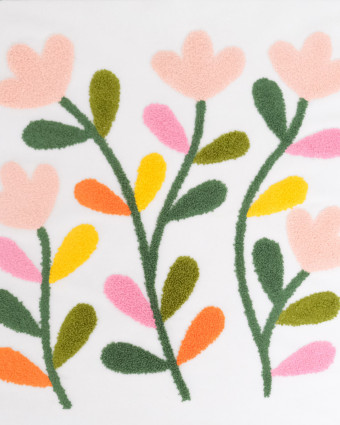 Panneau Punch Needle Velours Fleur Des Champs 45*45 - Mercerine