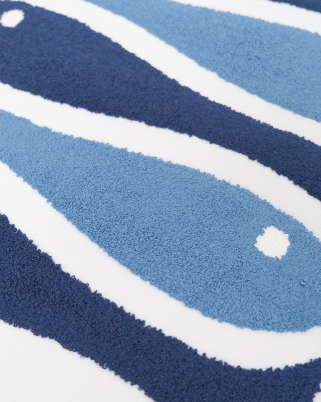 Panneau Punch Needle Velours Poisson Bleu 45*45 - Mercerine