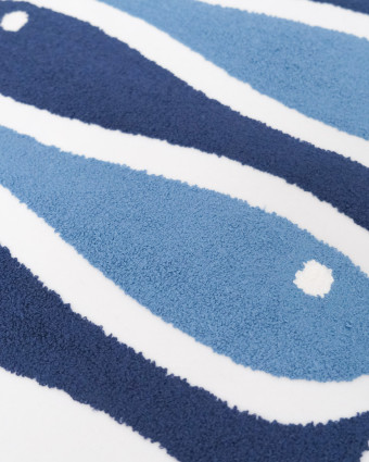 Panneau Punch Needle Velours Poisson Bleu 45*45 - Mercerine