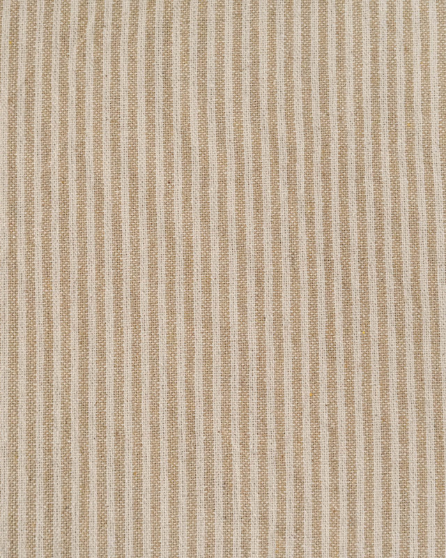 Tissu Coton Epais Tissé Fines Rayures Beige - Mercerine