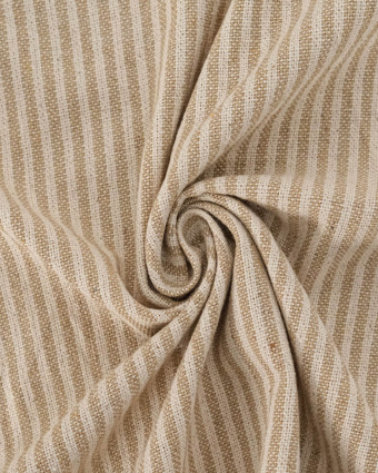 Tissu Coton Epais Tissé Fines Rayures Beige - Mercerine
