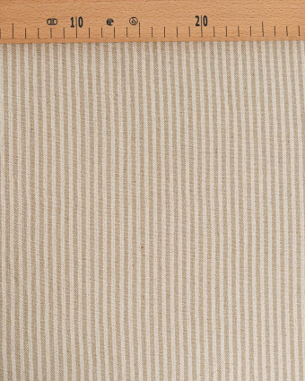 Tissu Coton Epais Tissé Fines Rayures Beige - Mercerine