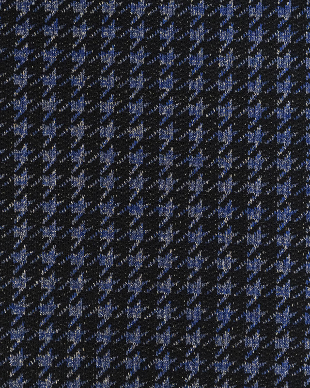 Tissu Maille Lurex Pied De Coq Bleu - Mercerine