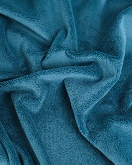 Minky Uni Bleu Paon - Mercerine