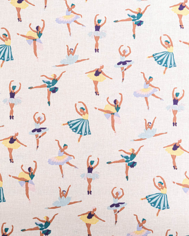 Tissu Coton Danseuses Emeraude - Mercerine