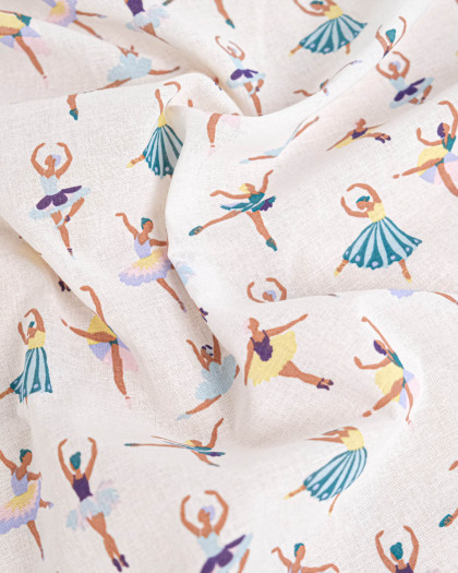 Tissu Coton Danseuse Emeraude - Mercerine