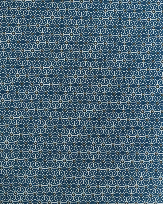 Tissu au mètre : Coton imprimé Saki pétrole - Mercerine