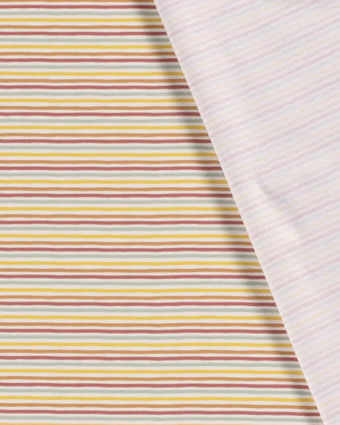 Tissu en ligne : Jersey Rayé Marin Bleu Jean - Mercerine