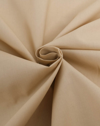 Popeline De Coton Premium Beige Unie - Mercerine