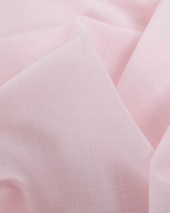 Tissu Lin Lavé Viscose Rose Bonbon - Mercerine