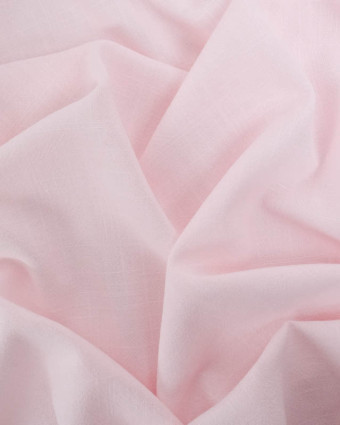 Tissu Lin Lavé Viscose Rose Bonbon - Mercerine