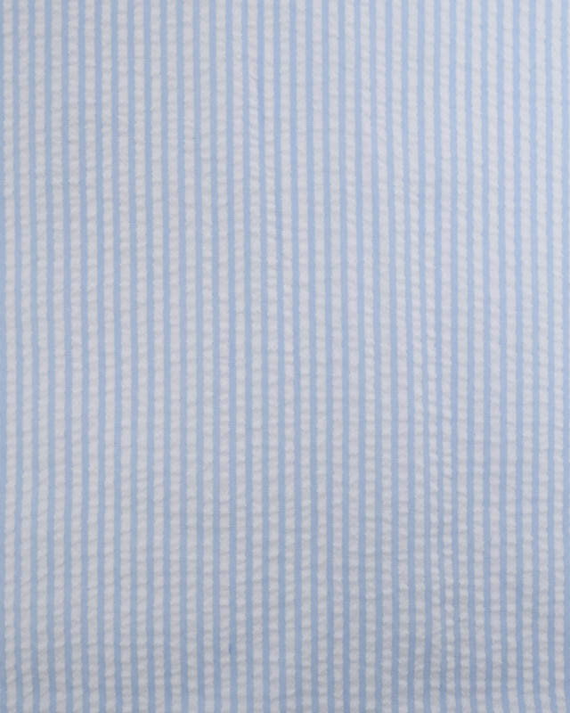 Tissu Seersucker à Rayures Bleu Ciel - Mercerine