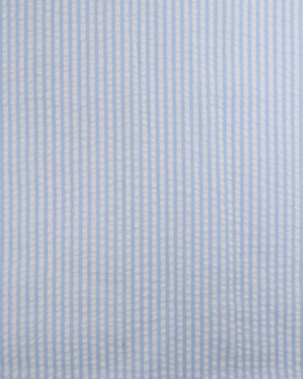 Tissu Seersucker à Rayures Bleu Ciel - Mercerine