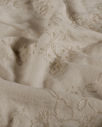 Viscose Mélangée Ficelle Motif Brodé - Mercerine