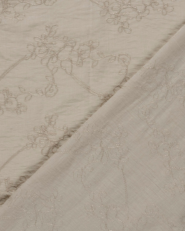 Viscose Mélangée Ficelle Motif Brodé - Mercerine