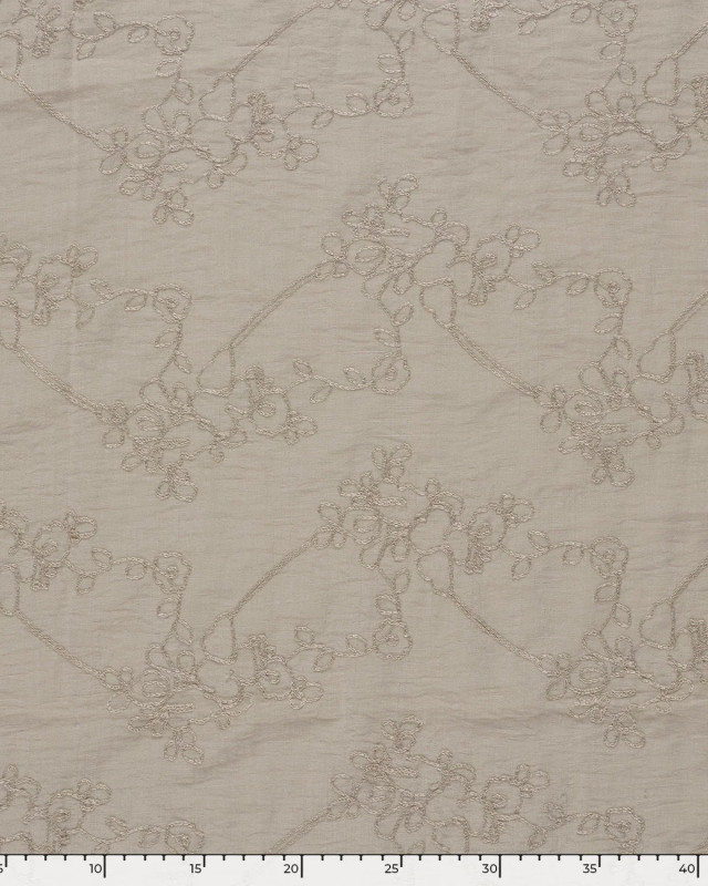 Viscose Mélangée Ficelle Motif Brodé - Mercerine