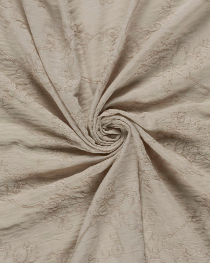 Viscose Mélangée Ficelle Motif Brodé - Mercerine