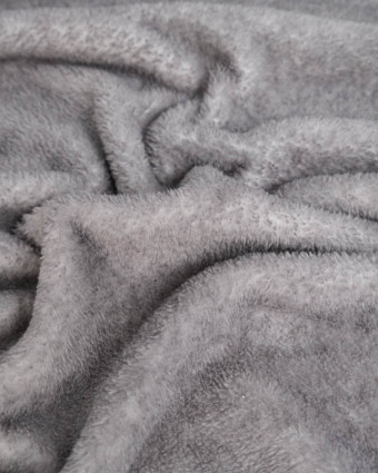 Tissu Doudou Gris Uni - Mercerine