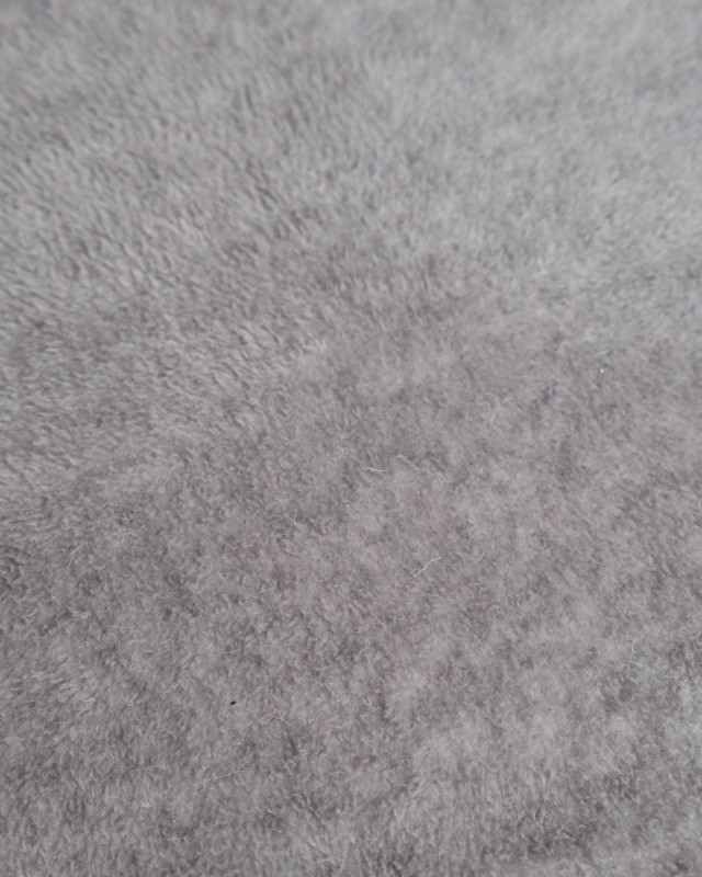 Tissu Doudou Gris Uni - Mercerine