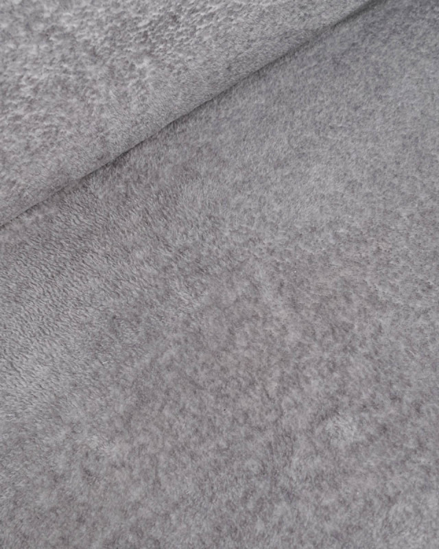 Tissu Doudou Gris Uni - Mercerine