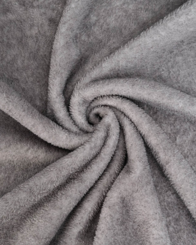 Tissu Doudou Gris Uni - Mercerine