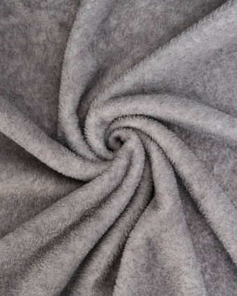 Tissu Doudou Gris Uni - Mercerine