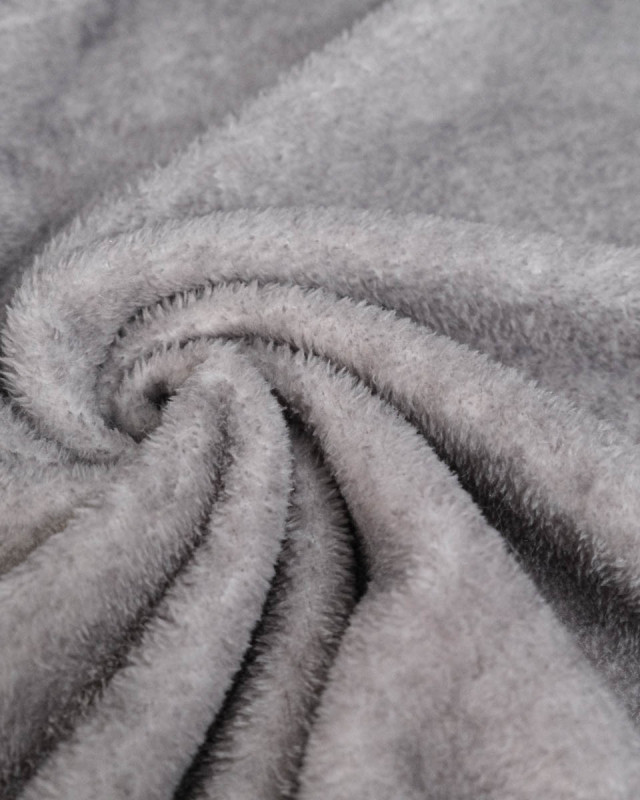 Tissu Doudou Gris Uni - Mercerine