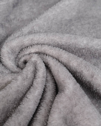 Tissu Doudou Gris Uni - Mercerine