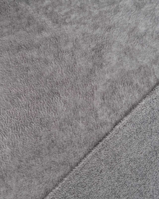 Tissu Doudou Gris Uni - Mercerine