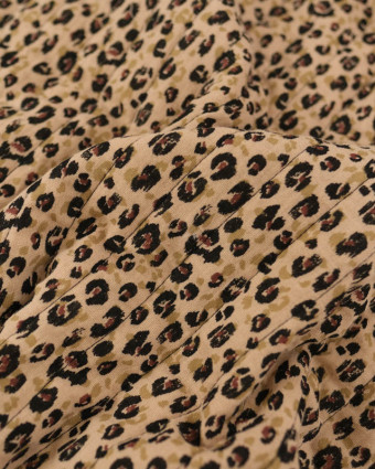 Tissu Matelassé Double Gaze Double Face Léopard  - Mercerine