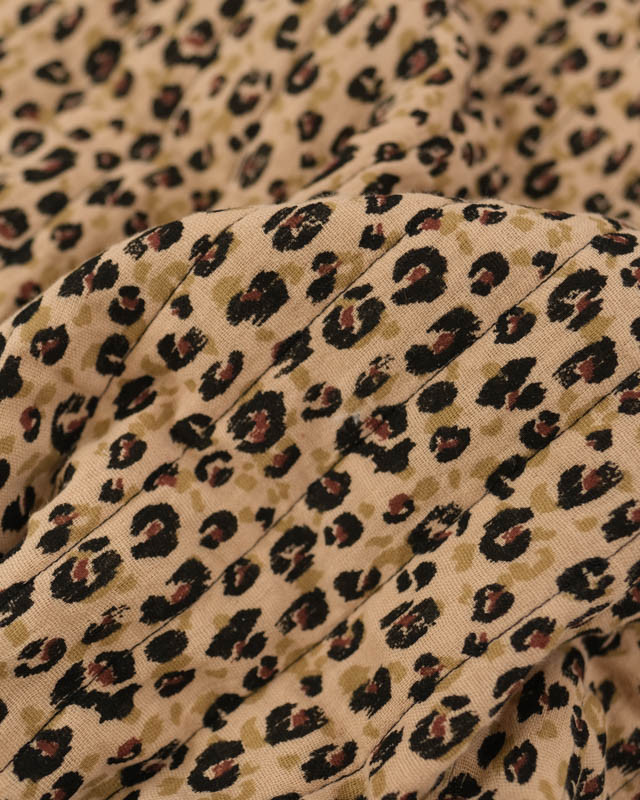 Tissu Matelassé Double Gaze Double Face Léopard  - Mercerine