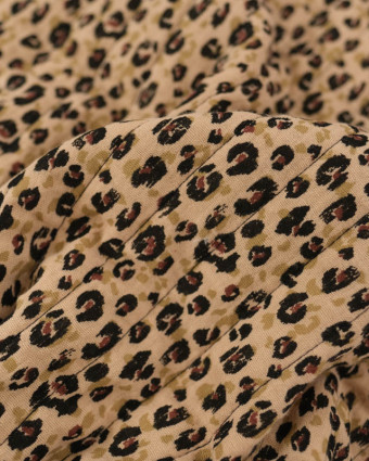 Tissu Matelassé Double Gaze Double Face Léopard  - Mercerine