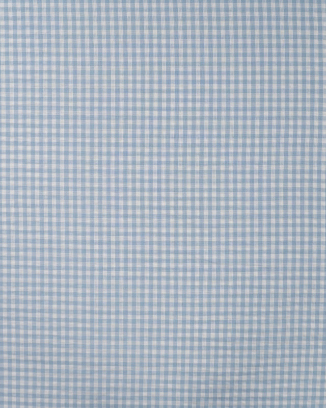 Seersucker Motif Vichy Bleu Ciel - Mercerine