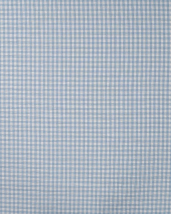 Seersucker Motif Vichy Bleu Ciel - Mercerine