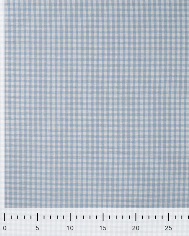 Seersucker Motif Vichy Bleu Ciel - Mercerine