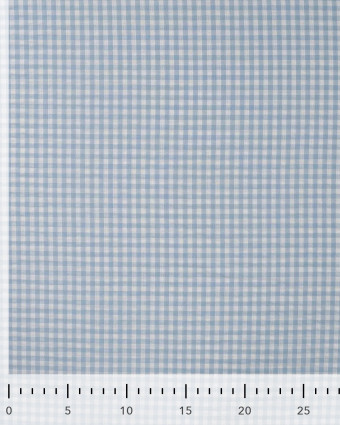 Seersucker Motif Vichy Bleu Ciel - Mercerine