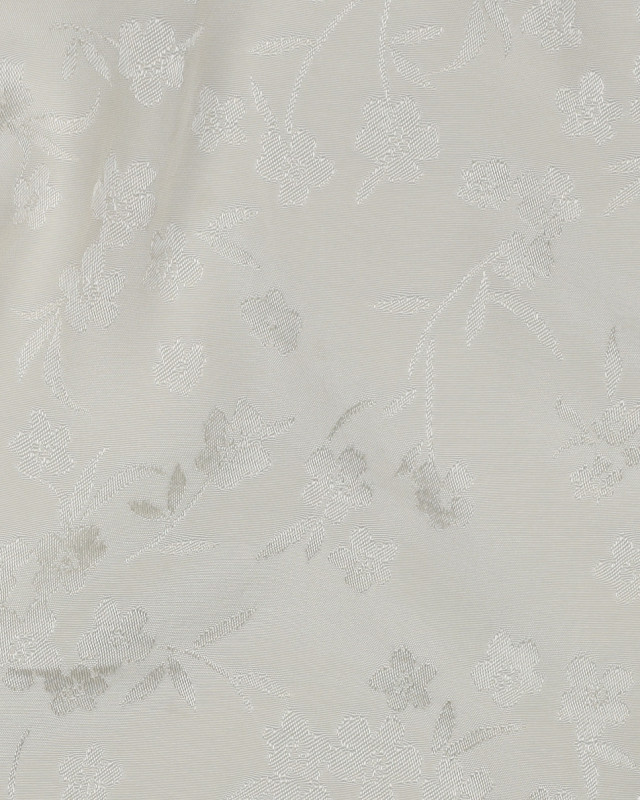 Tissu Viscose Jacquard Ecru Motif Ton sur Ton Fleuri Japonisant - Mercerine