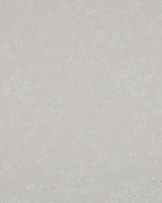 Tissu Viscose Jacquard Ecru Motif Ton sur Ton Fleuri Japonisant - Mercerine