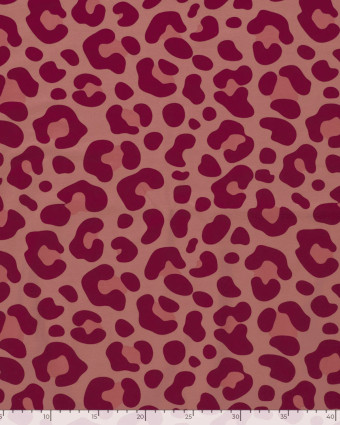 Jersey de Coton Vieux Rose Motif Léopard - Mercerine