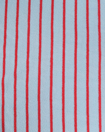 Jersey Mini Eponge Fines Rayures Givré Cerise - Mercerine