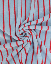 Jersey Mini Eponge Fines Rayures Givré Cerise