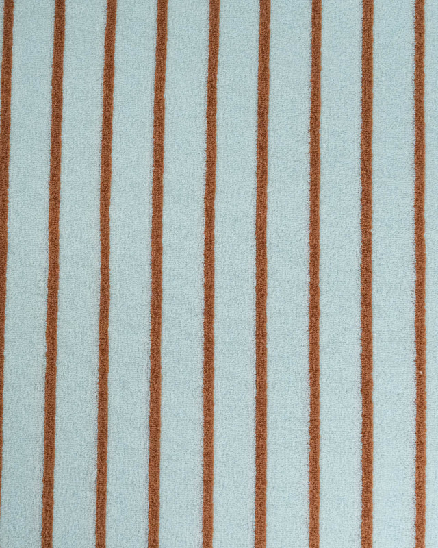 Jersey Mini Eponge Fines Rayures Céladon Caramel - Mercerine